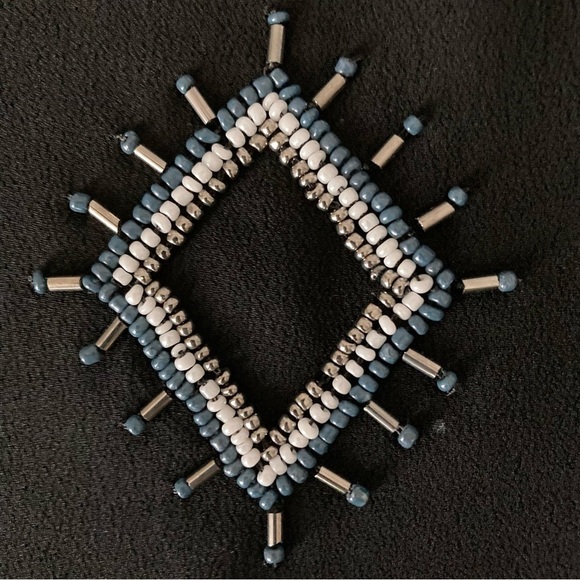 Old Navy Y2K Women’s L Black Sheer Dark Fairy Geo Beaded Slip Dress Whimsigoth - Picture 3 of 10